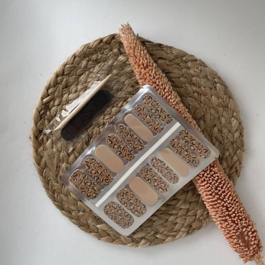 Merkloos NailWrapz Wild Heart Nagel wraps nagelstickers- geen UV lamp nodig Thuis manicure