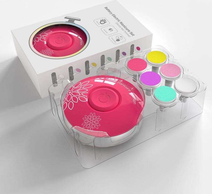 NilaFee Collection NilaFee Electrische Baby Nagelvijl Inclusief Batterijen Manicureset Verzorgingsset Nagelschaartje Framboos Roze