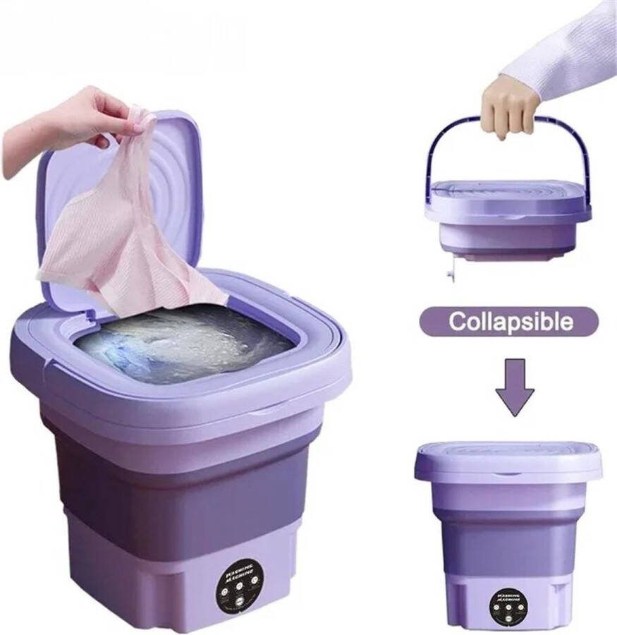 Merkloos Opvouwbare wasmachine Reis wasmachine Mini wasmachine Lavender paars