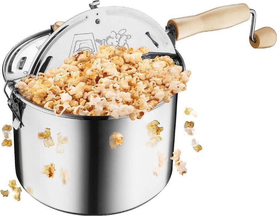 'merkloos'' Originele Roestvrijstalen Kacheltop Waterkoker Popcornmachine Zilver