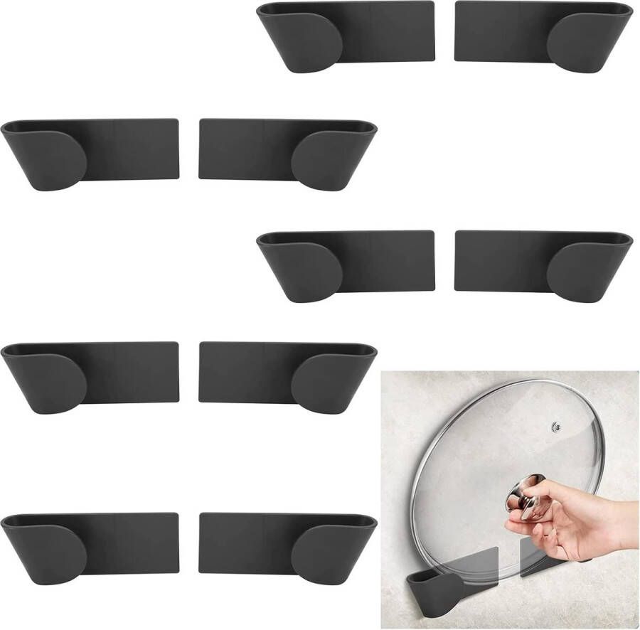 `merkloos` Pan Dekselhouders Wandmontage Pot Dekselhouder Rack Plastic Pot Dekselhouder Sterke Zelfklevende Muur Mount Pot Dekselhouder