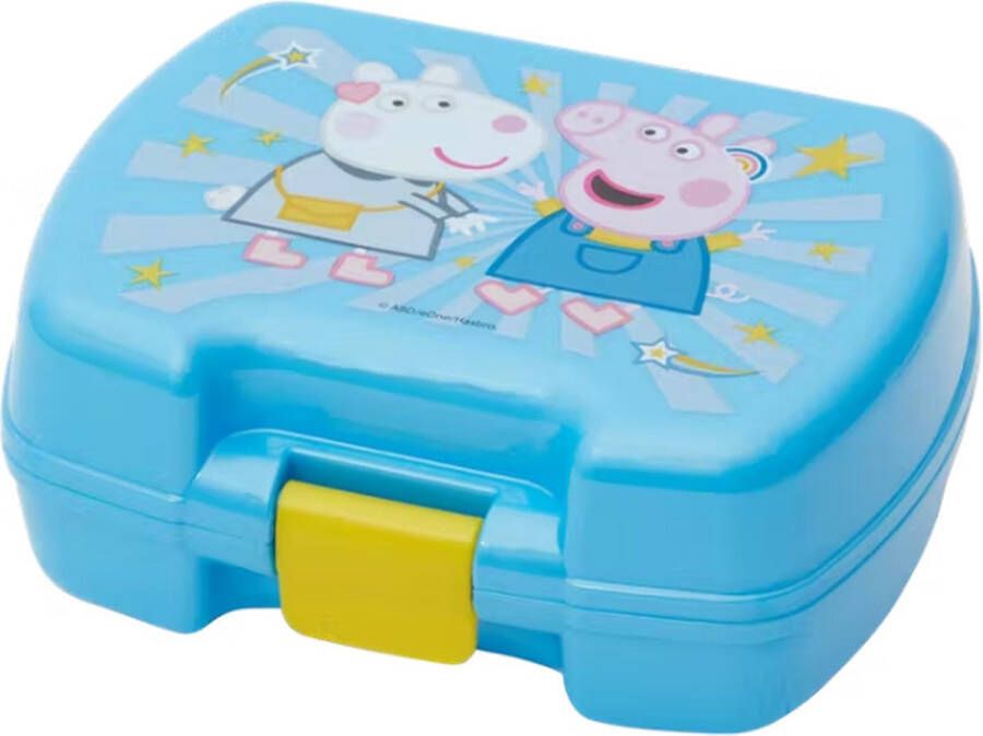 Merkloos Peppa Pig Peppa Big Broodtrommel Blauw Kunststof Lunchbox 17 x 13.5 x 6.5 cm