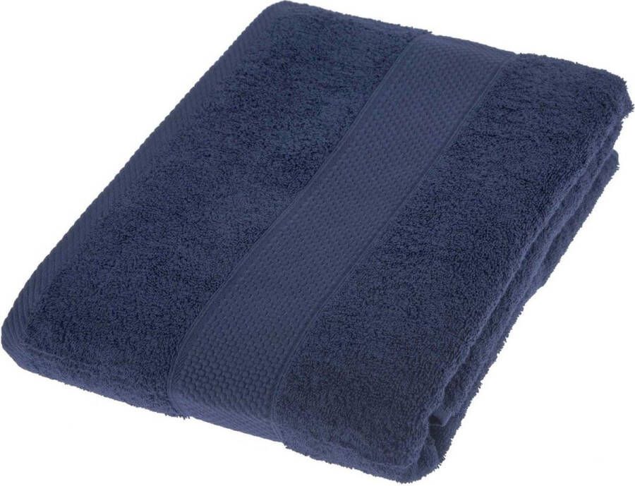 Merkloos premium badstof badhanddoek marineblauw ca. 100 x 150 cm 100% puur katoen
