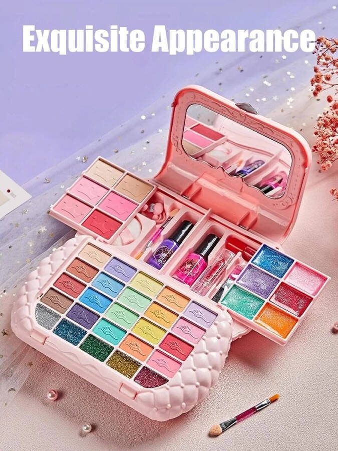 Merkloos Pretty Sweetheart Mega Make- up Set I Girls Glamour Make up Tas kinderen- afwasbare Make-up