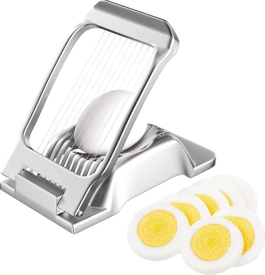 Merkloos Professionele eiersnijder van robuust aluminium hardgekookt eieren vaatwasmachinebestendig individuele en stabiele eiersnijders voor eieren kiwi's aardbeien zachte levensmiddelen