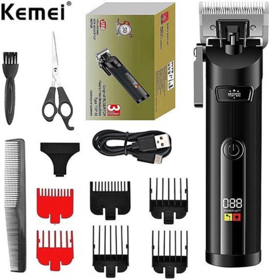 Kemei Professionele Tondeuse Draadloze Tondeuse Mannen Tondeuse hoofdhaar Haartrimmer Zwart Tondeuses Trimmer Mannen Complete Set Black Friday 2023 Deals