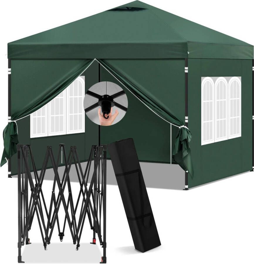 Merkloos Quihob Opvouwbare Party Tent Tuinhuisje Afneembare Zijwanden Ramen Draagtas 3M x 3M Groen