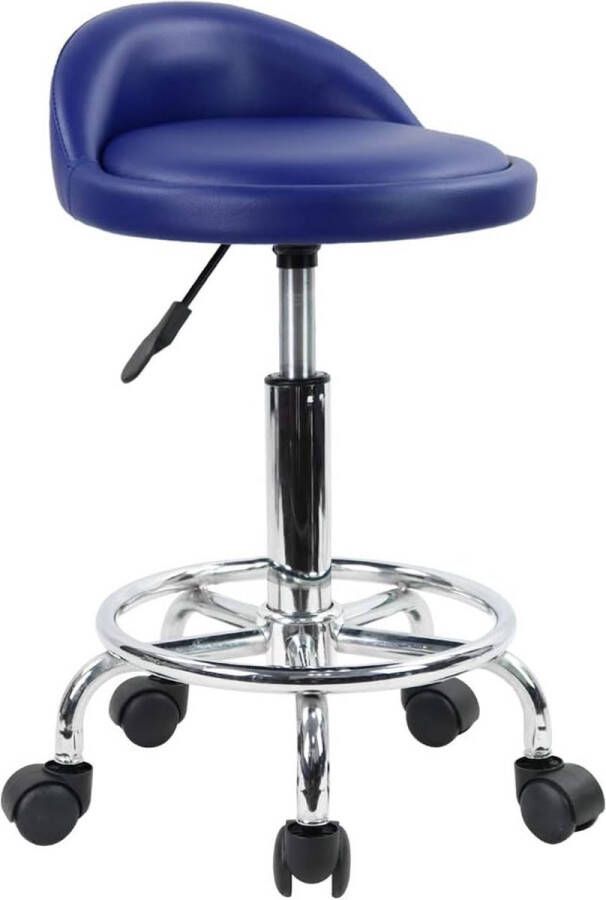 Merkloos Rolkruk bureaustoel draaistoel in hoogte verstelbaar draaikruk met lage rugleuning en voetensteun van PU-leer gee