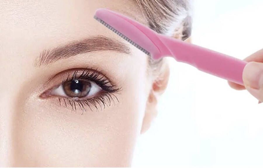 Merkloos Roze wenkbrauw trimmer scheermesje brows shaping| facial razor |10 stuks