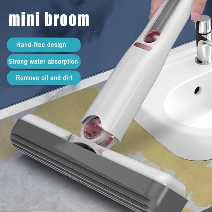 Merkloos Schoonmaak spons Mulitfunctionele Mini mop mini mop met 1 dweilkop Keuken auto Extra schoomaakspons Schoonmaak Badkamer Ramen Mop met handgreep Voor alle oppervlakken