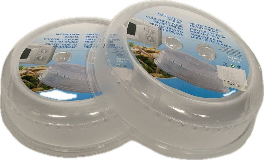 Merkloos Set van 2 stuks Magnetrondeksel Klein Magnetron deksel Afdekschaal Transparant 26 x 6 5 cm