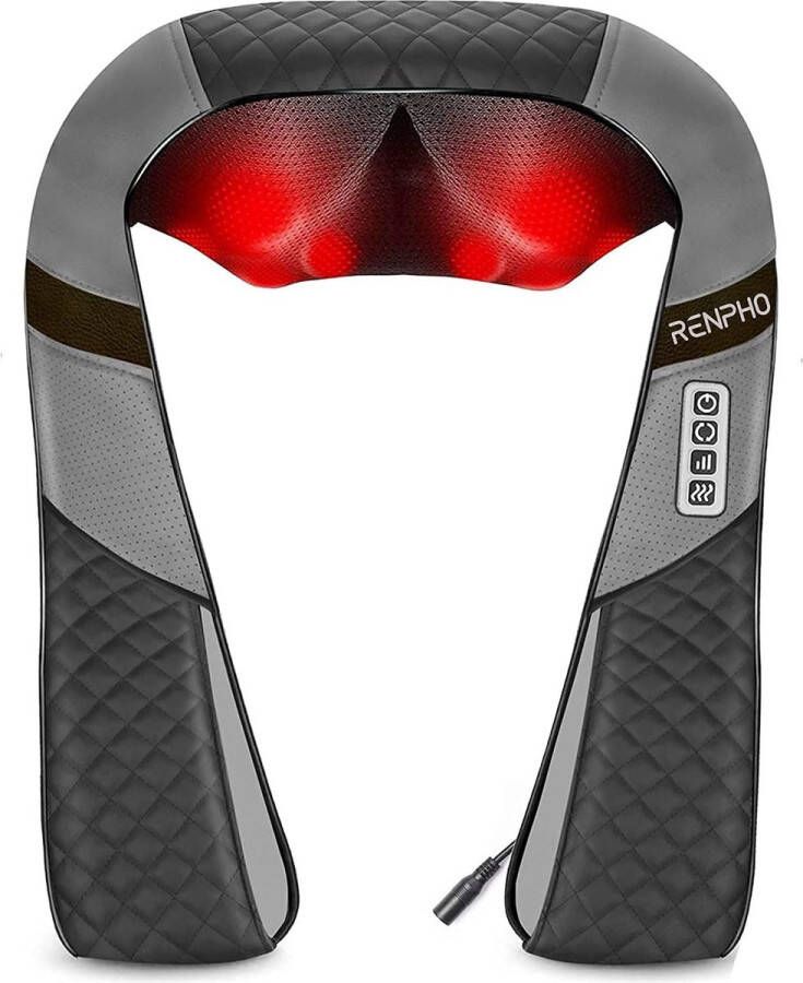 Merkloos Shiatsu Massagekussen Nekmassage Apparaat Elektrische Schouder en Nek Voor Verlichting van Spierpijn Diepe Weefsel Kneten en Ontspanning