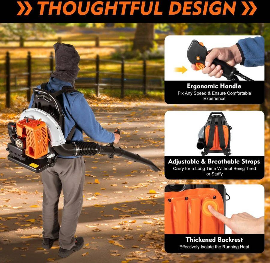 `merkloos` Shoppee bladblazer Benzine Rugzak Blad Luchtgekoelde Blower 65cc 2-takt Commerciële Tuin Tool 2.7 Kw 6800r m