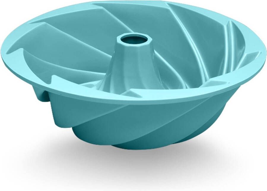 Merkloos Siliconen bakvorm ronde cakevorm 20 cm spiraalvorm anti-aanbaklaag snelsluiting tulbandvorm speciale bakvorm voor taart brood bakken pudding (blauw)