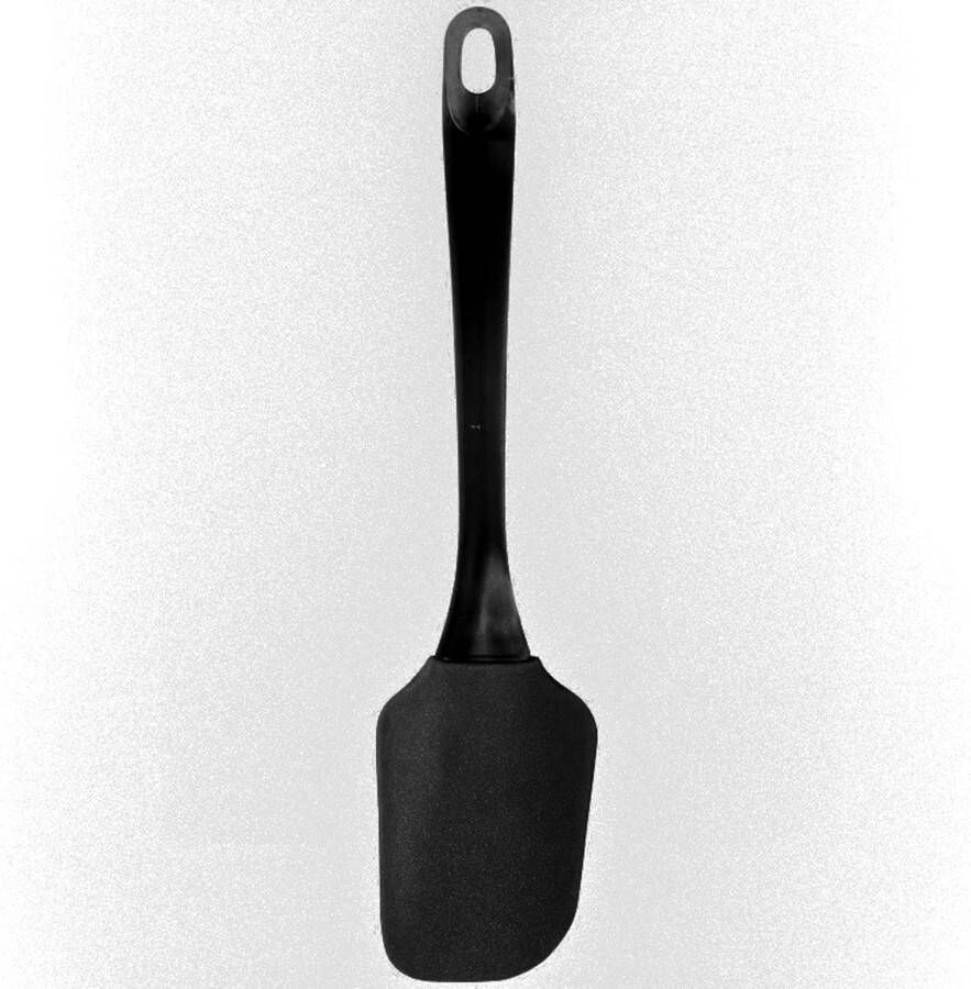 Merkloos siliconen spatel zwart deegschraper schraper pannenlikker modern strak design medium 25 cm spatel 5 cm breed