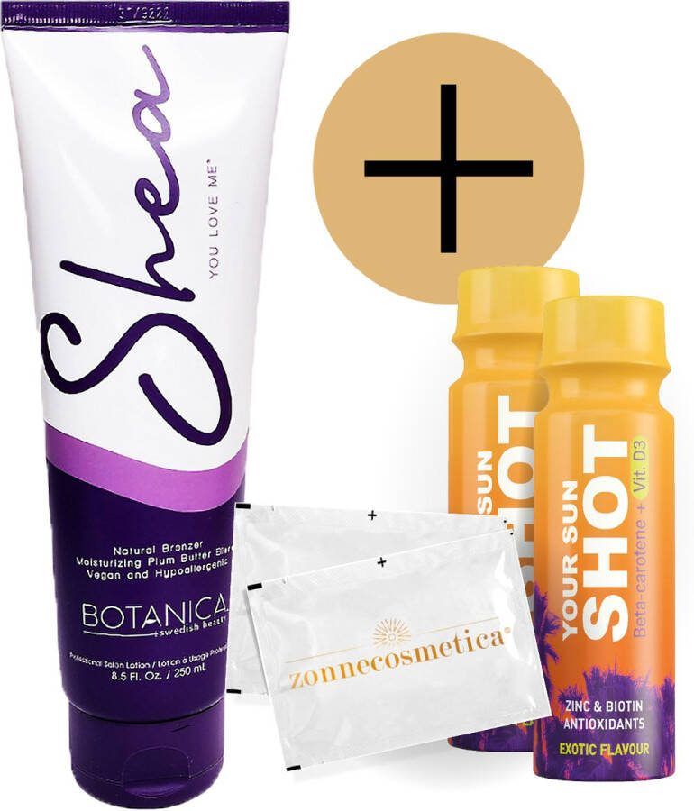 Merkloos Swedish Beauty Shea you love me Natural Bronzer + 2 Your Sun Shots + 2 Verfrissingsdoekjes
