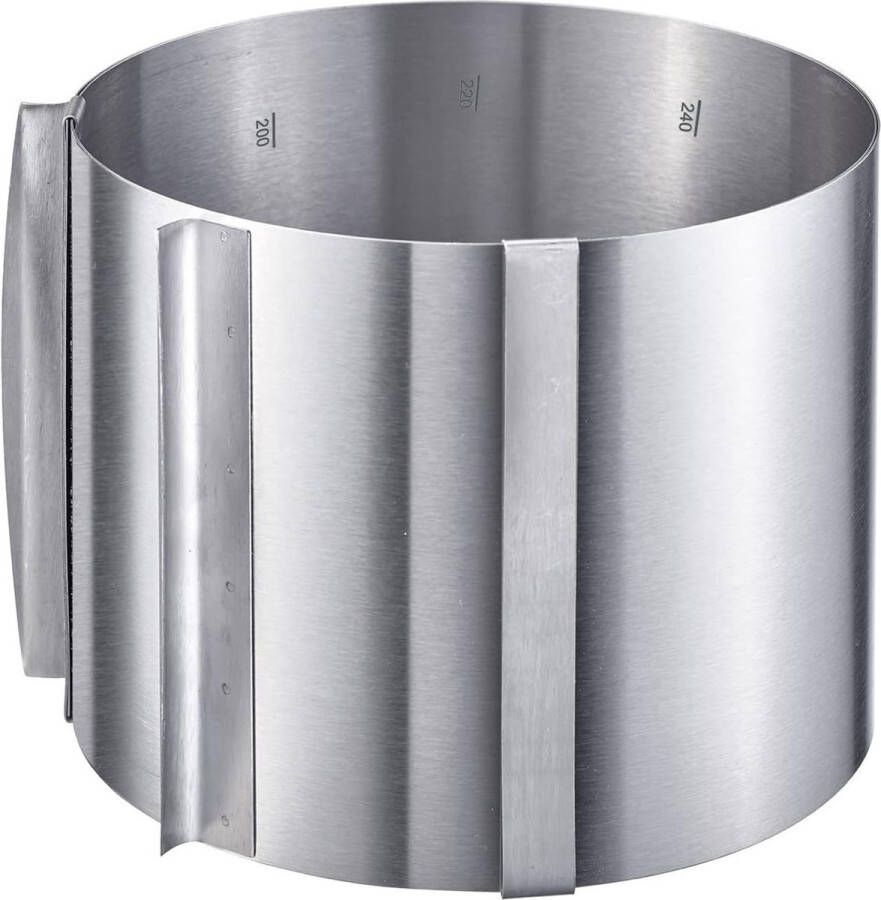 Merkloos Taartring extra hoog: 15 cm Ø 16 30 cm met schaal roestvrij staal verrassing zilver