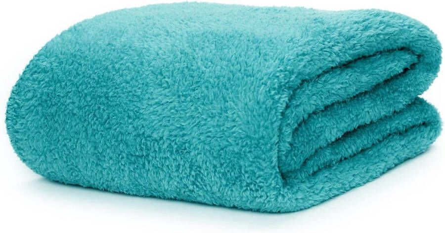 Merkloos Teal Fleecedeken Speciale Editie Deken Luxe Sherpa Warm Fleece gooien TV-Deken voor bank Knuffeldeken 127 x 178cm