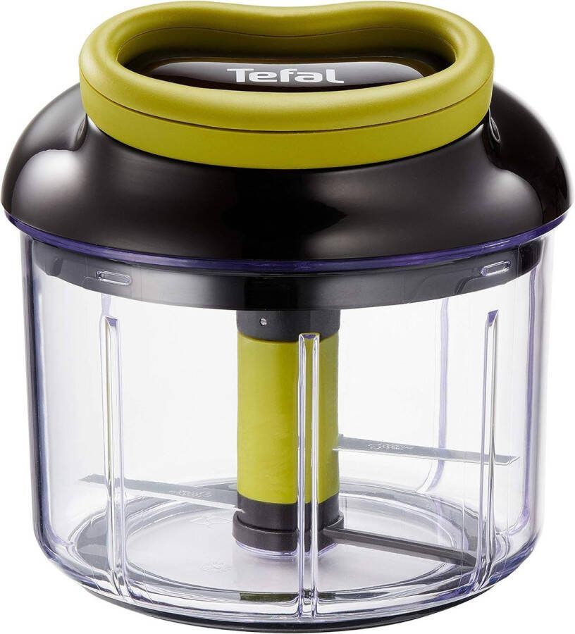 Merkloos Tefal 5 second Chopper K13204 handmatige hakmolen 900ml Simpel en snel 100% Energiebesparend Veilig Vergrendelsysteem Roestvrijstalen messen Vaatwasmachinebestendig