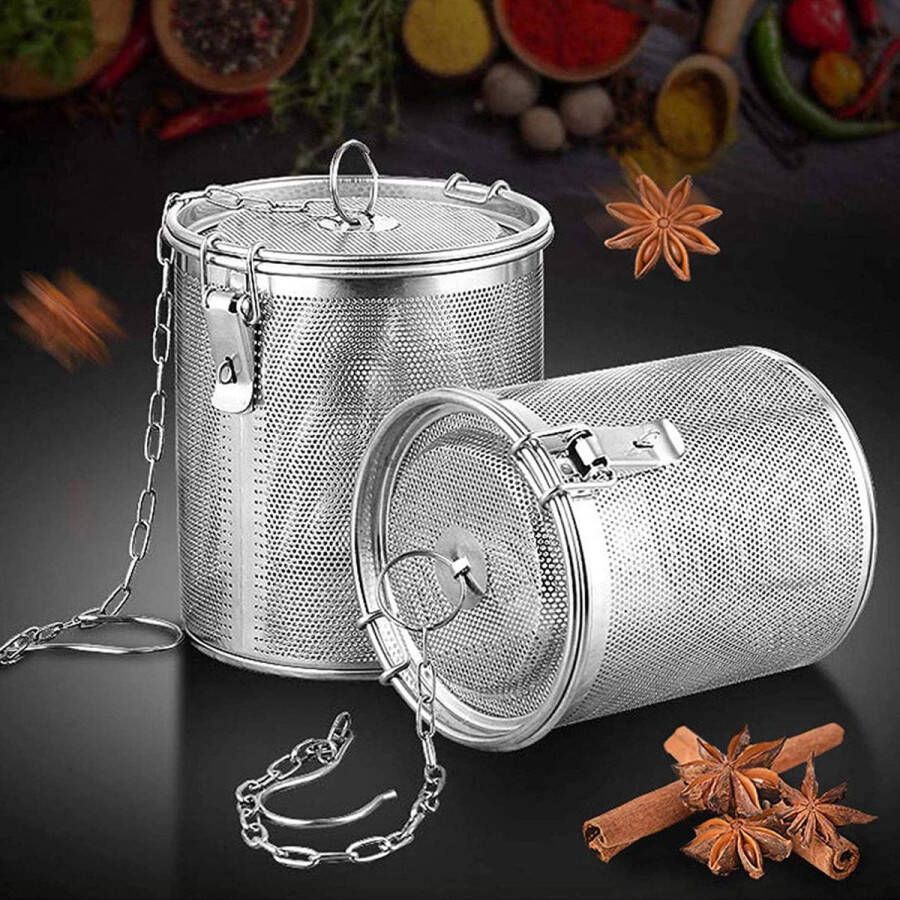 Merkloos Theefilter Losse Groot Spice Ball Kruiden Thee-Ei Thee Bal Strainer Kruiden Spice Zeef Theezeefje Met Theefilter Kleine Roestvrijstalen Theezeef voor Losse Bladthee en Specerijen en Kruiden