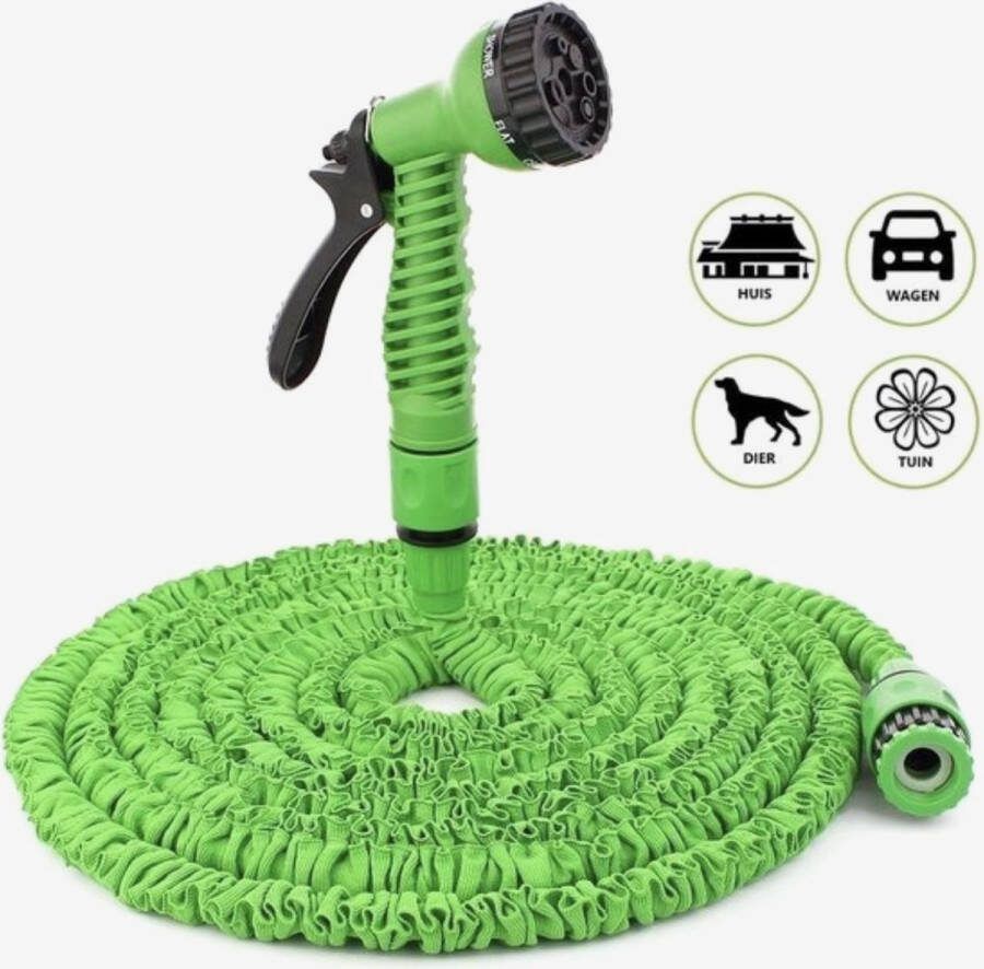 'merkloos'' Uitrekbare Tuinslang tot 30 Meter van TrueTrading Waterslang Tuinsproeier Sproeikop Tuin Besproeien Inclusief Accessoires