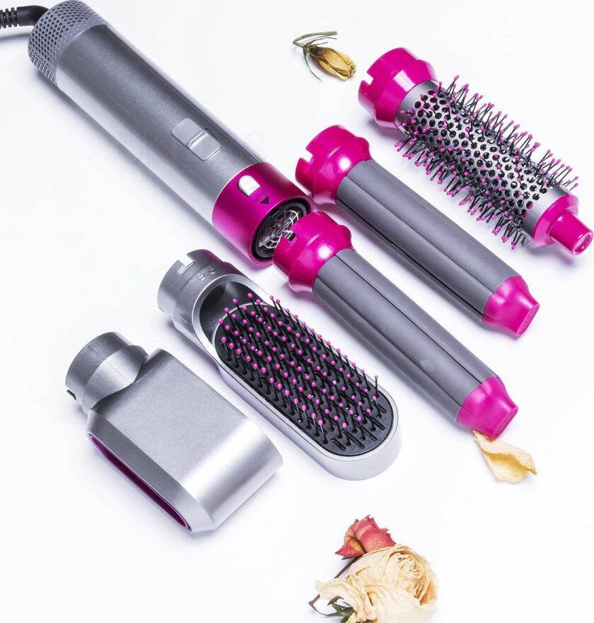 Merkloos Ultieme Styling: Airstyler voor Prachtige Krullen en Volume Geen Hittebeschadiging 5-in-1 Multistyler met Coandă-effect!