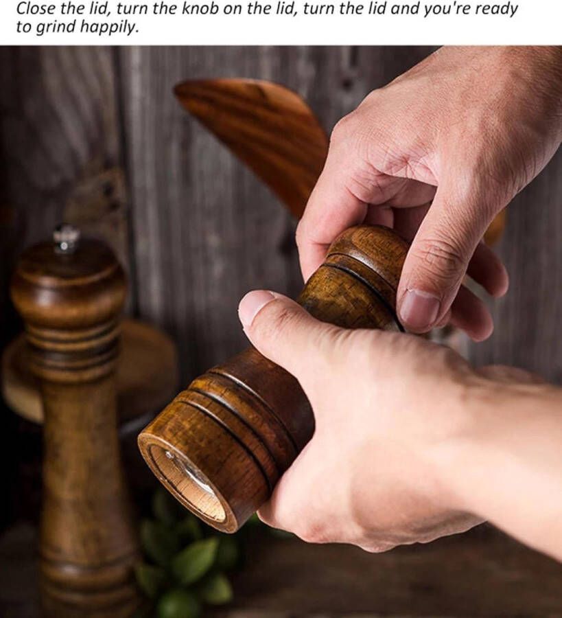 'merkloos'' Zout En Peper Molen massief Houten Spice Pepermolen Met Sterke Verstelbare Keramische Molen Keuken Koken Gereedschap