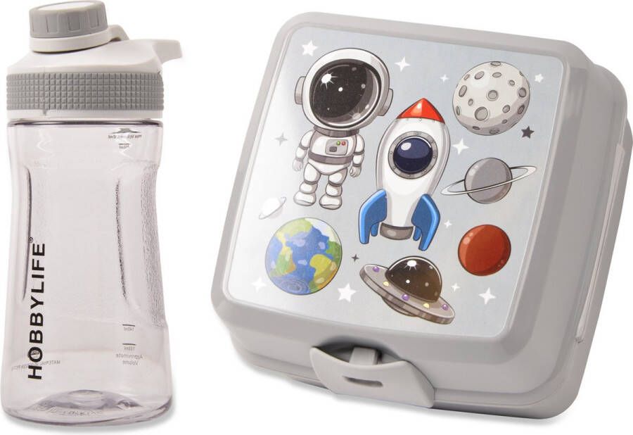 Merkloose Ruimte Thema Lunchbox en Drinkfles Set School Lunch Box en Kids Water Bottle Back to School BPA Vrij