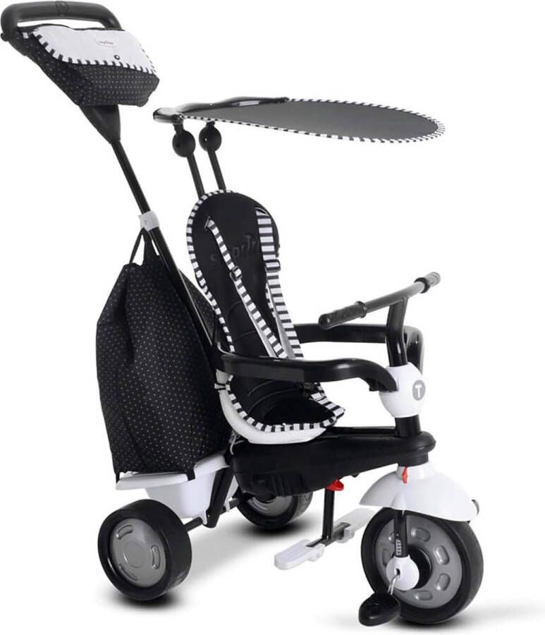 Merklooss Driewieler met Duwstang Driewielers Loopfiets Zwart met Wit