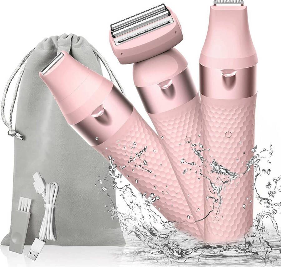 Merklooss Ladyshave Ladyshaves voor Vrouwen Scheerapparaat Vrouw Bikinitrimmer Licht Roze