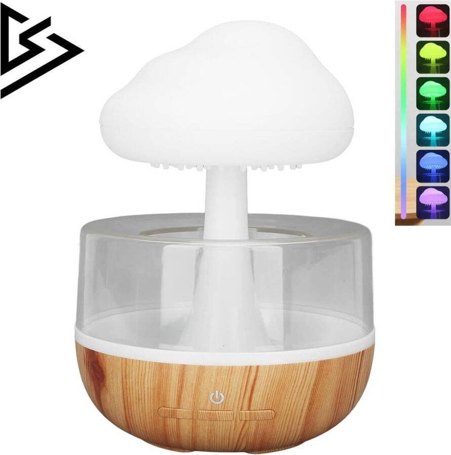 Merklooss Luchtbevochtiger Aroma Diffuser Luchtbevochtigers Wit met Hout