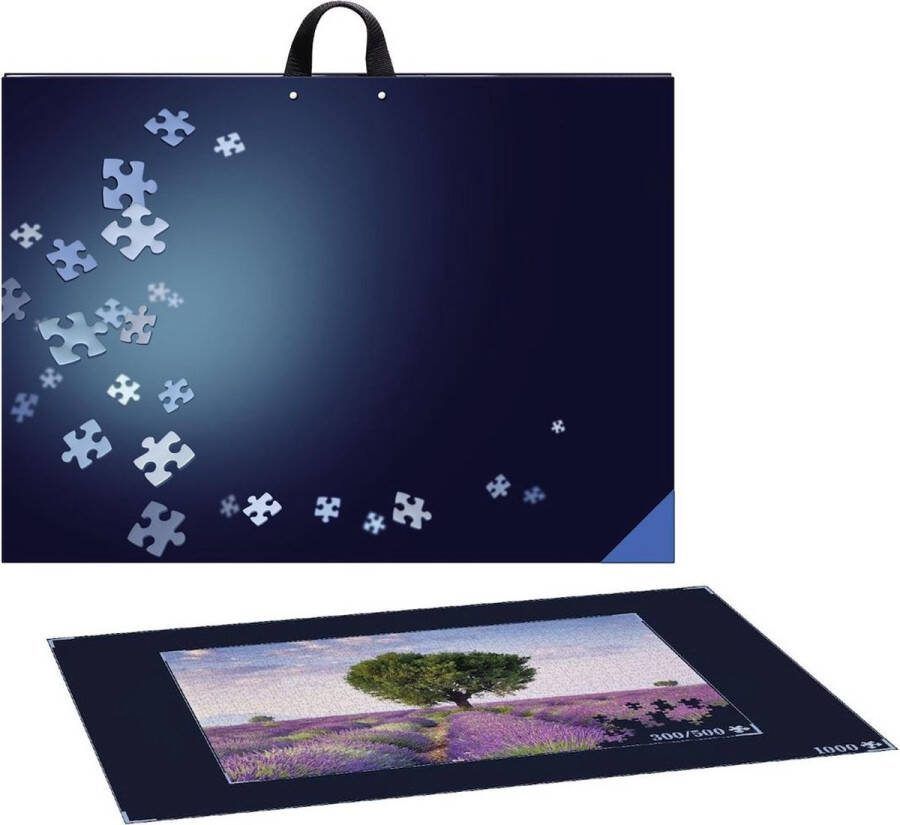 Merklooss Luxe Blauwe Puzzelkoffer voor 1000stukjes Puzzelmap Puzzelmat Puzzelopslag Puzzelbord Puzzel Accessoires 78x56cm