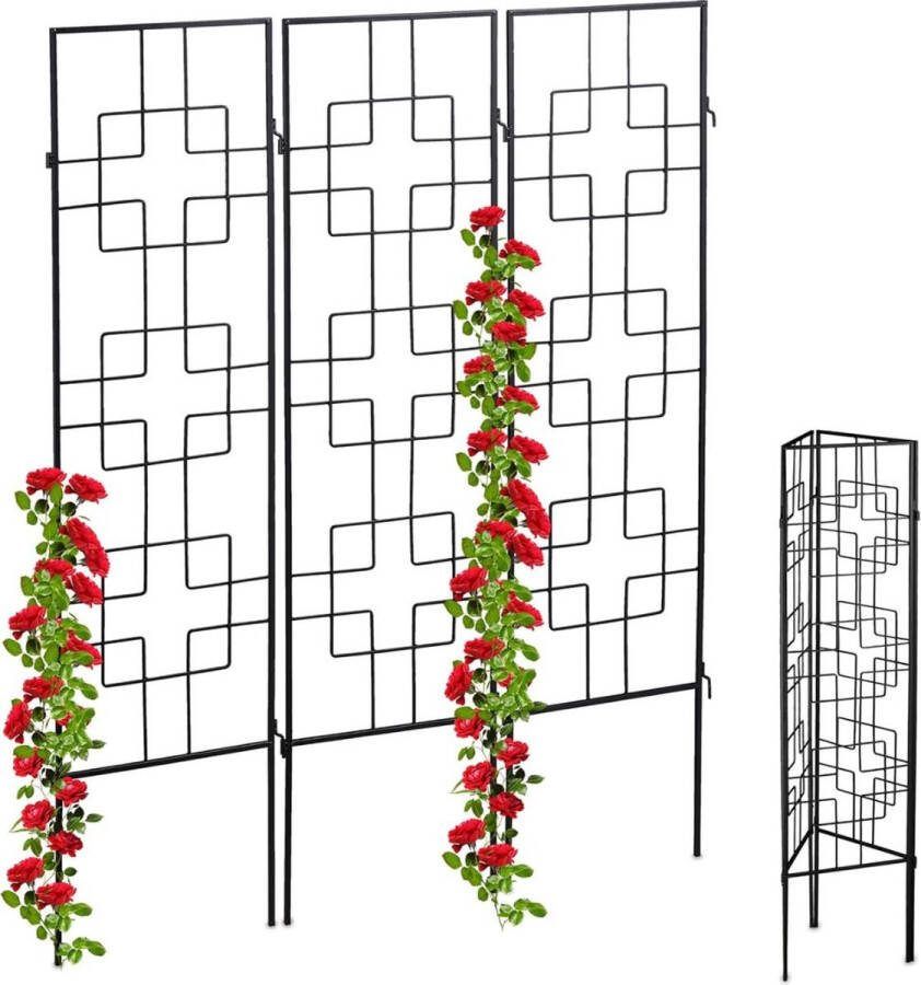 Merklooss Luxe Klimrek Planten Plantensteunen voor Klimplanten Wandrek voor Buiten Staal Nature 183x122cm Zilver