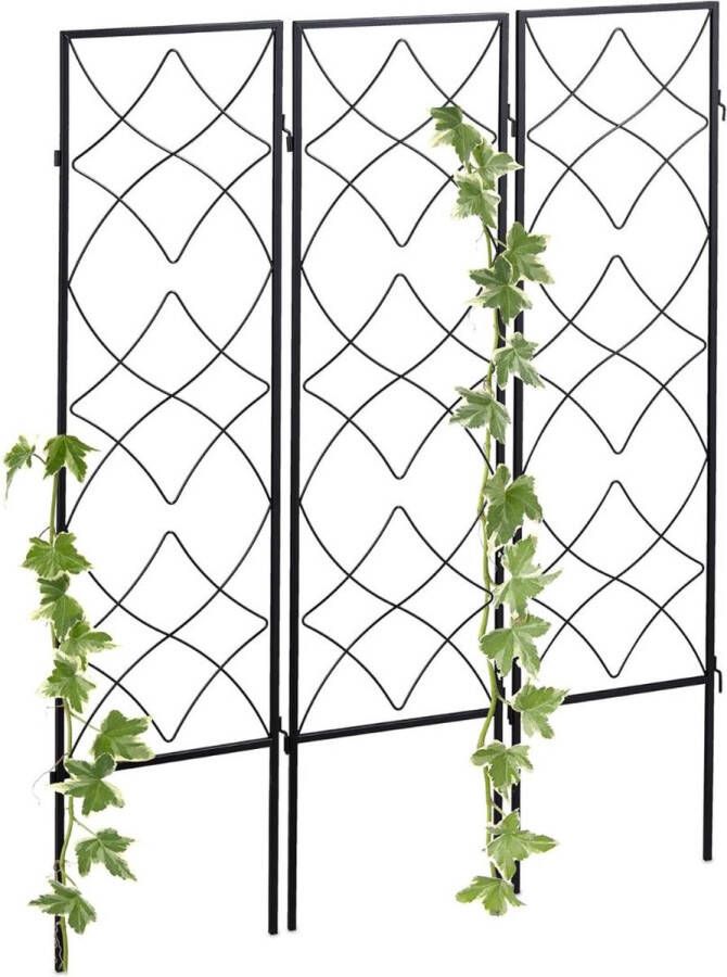 Merklooss Luxe Klimrek Planten Plantensteunen voor Klimplanten Wandrek voor Buiten Staal Nature 9 Panelen 30x122cm Zilver