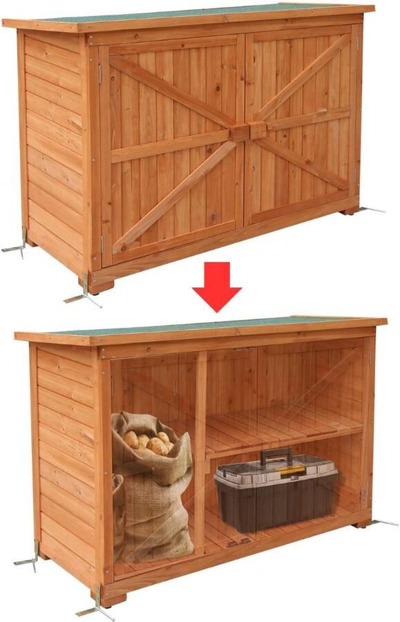 Merklooss Tuinkast Hout Tuinkist Tuinkasten voor Buiten Tuinberging 130x60x90cm