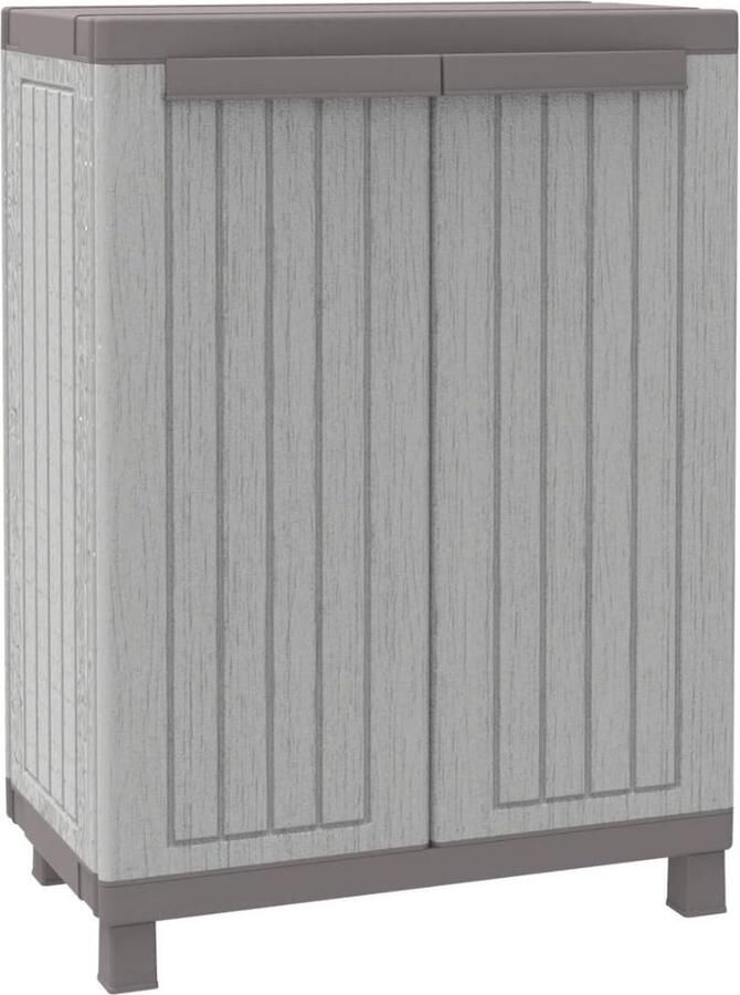 Merklooss Tuinkast Tuinkist Tuinkasten voor Buiten Tuinberging Kunststof 70x40x100cm Grijs