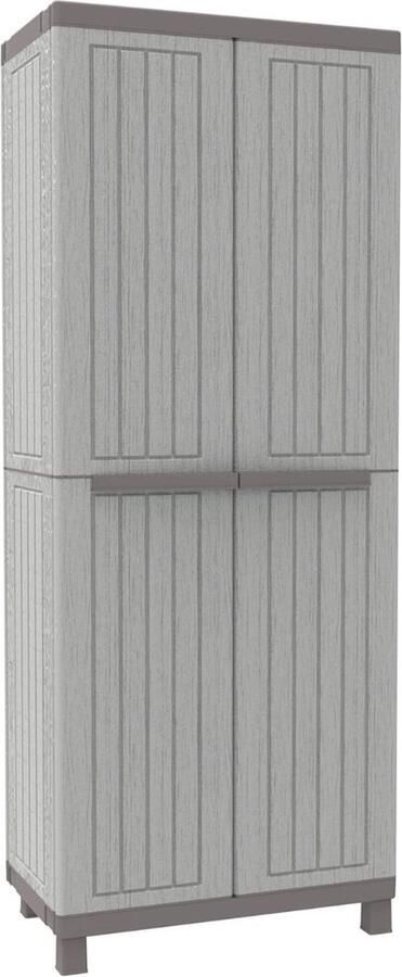 Merklooss Tuinkast Tuinkist Tuinkasten voor Buiten Tuinberging Kunststof 70x40x180cm Grijs