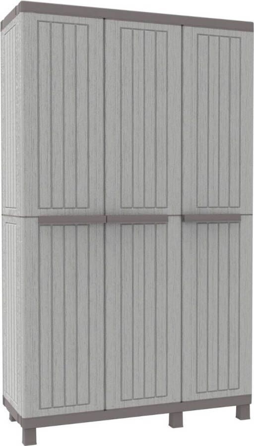 Merklooss Tuinkast Tuinkist Tuinkasten voor Buiten Tuinberging Kunststof 110x50x180cm Grijs XXL