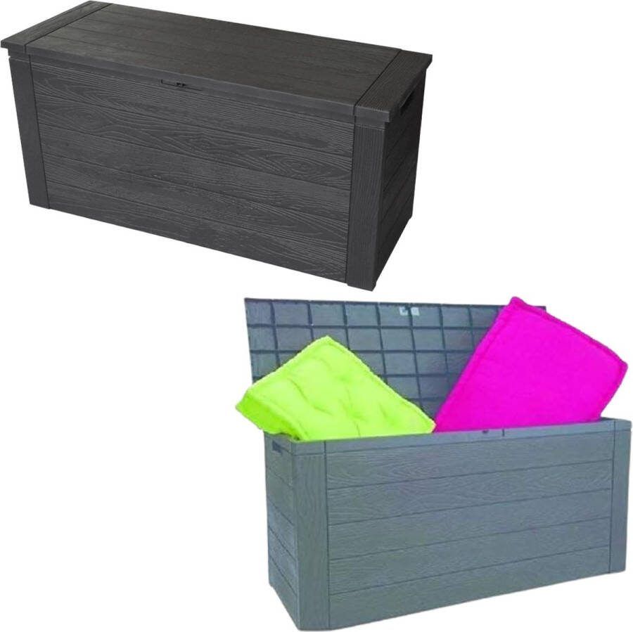 Merklooss Tuinkast Tuinkist Tuinkasten voor Buiten Tuinberging Kunststof 120x60x50cm Zwart