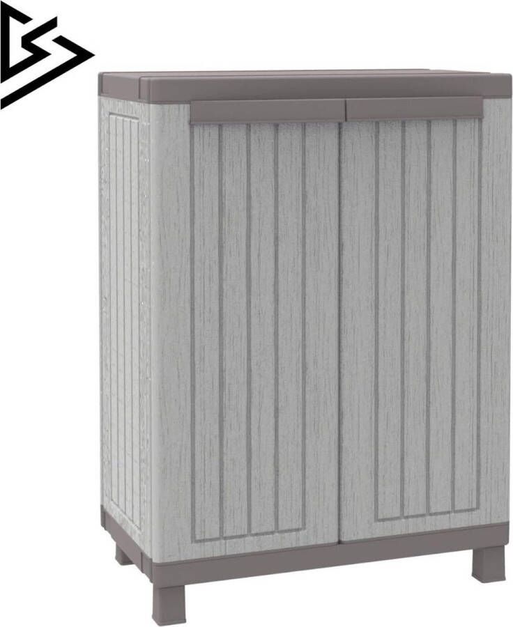 Merklooss Tuinkast Tuinkist Tuinkasten voor Buiten Tuinberging Kunststof 80x50x100cm Grijs