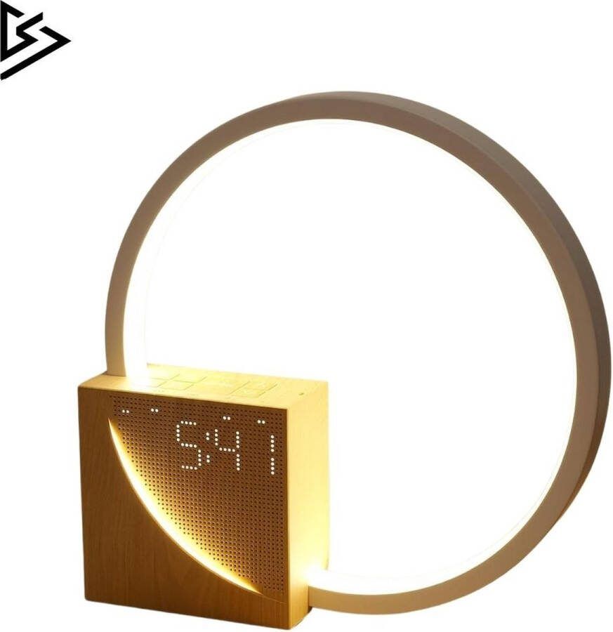 Merklooss Wake up Licht Digitale Wekker Wake-up Lichts Lichtwekker met Led Display Goud