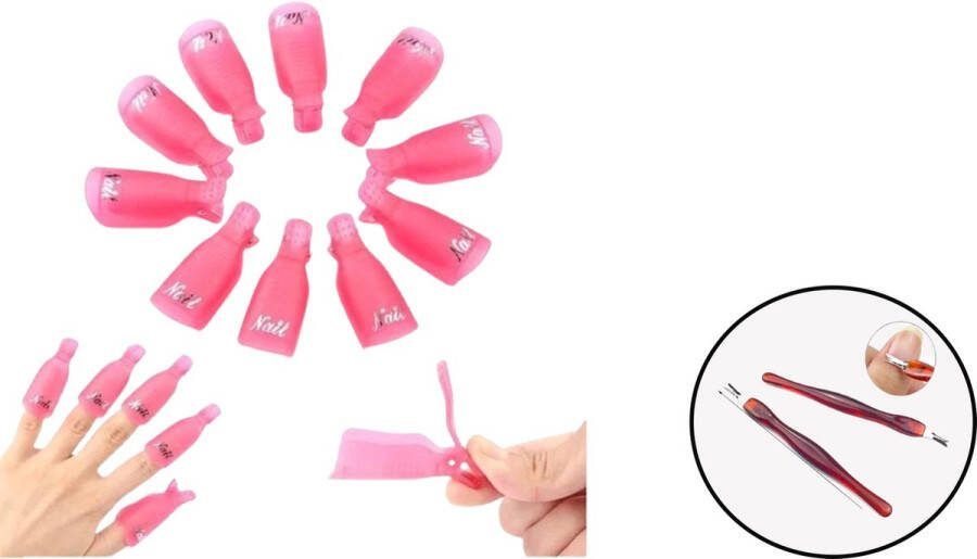 Merklose- Borvat Nagellak Remover Clips Set Soak Off Clips Gellak Verwijderen Soak Off Nailclips Rood Kado Nagel vorkje