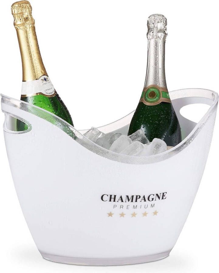 Merklose Champagnekoeler champagne Premium 6l volume dranken koelen champagnekoeler h x b x d: 25 5 x 34 5 x 26 cm wit 10028655