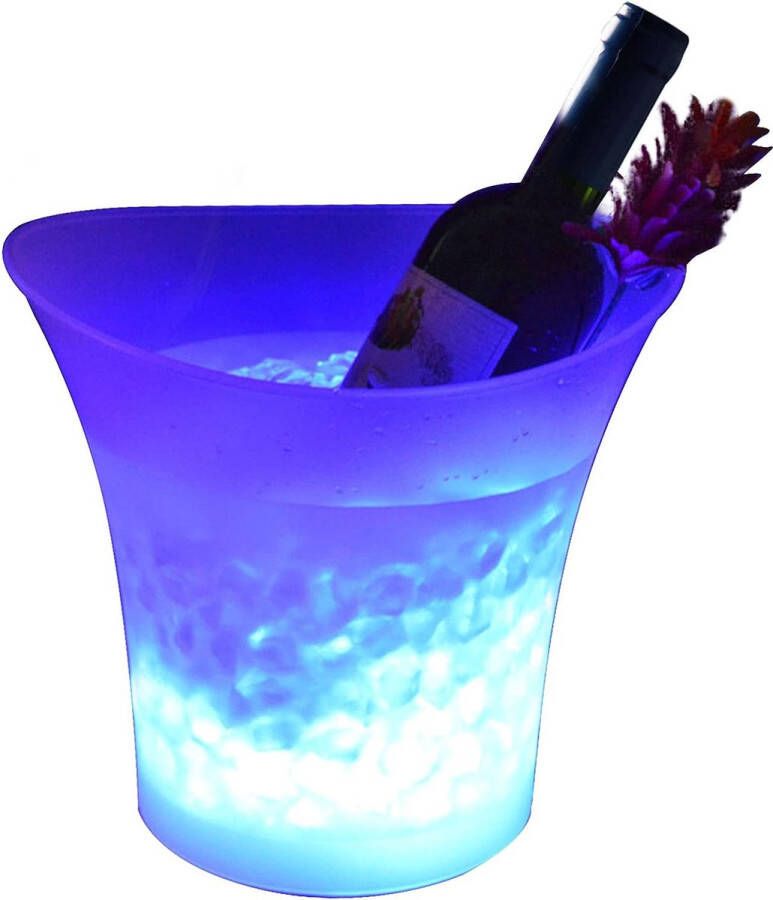 Merklose LED ijsemmer kleurveranderende champagne wijn dranken koeler retro voor bruiloften clubs bars tafel kerstfeesten 5L