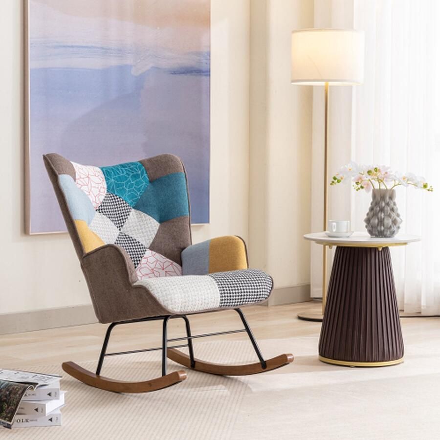 Merlooks Schommelstoelen vrijetijdsstoelen schommelstoelen voor en achter met splitten woonkamerstoelen vrijetijdsstoelen