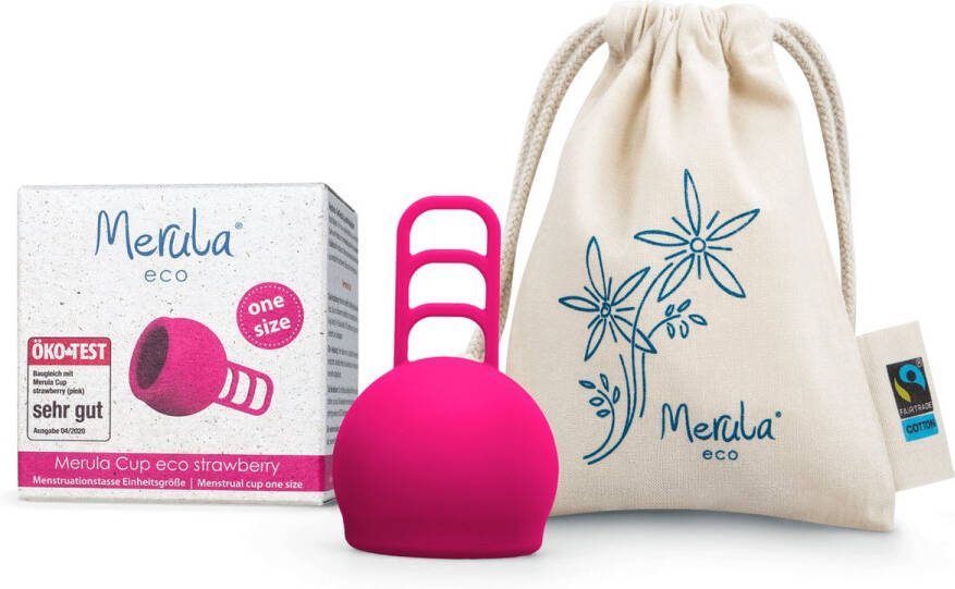 Merula herbruikbare menstruatiecup strawberry roze