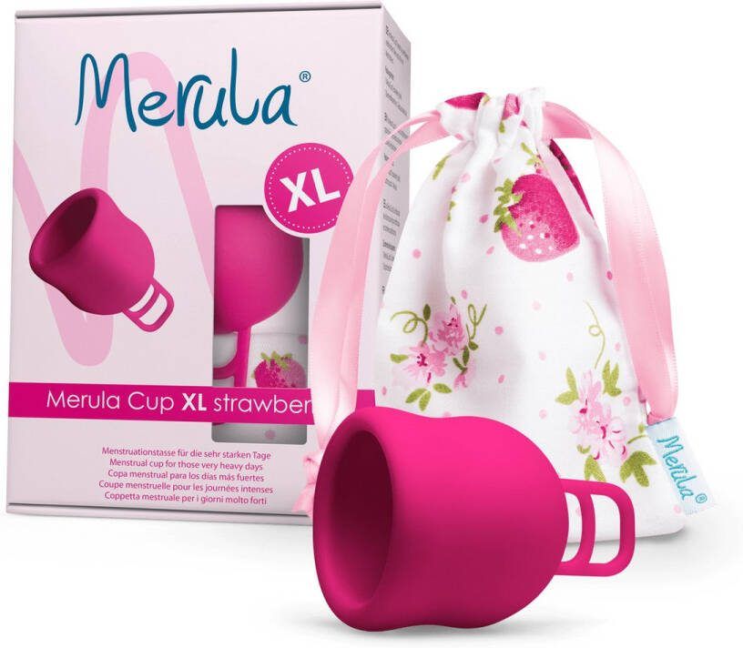 Merula herbruikbare menstruatiecup XL strawberry roze