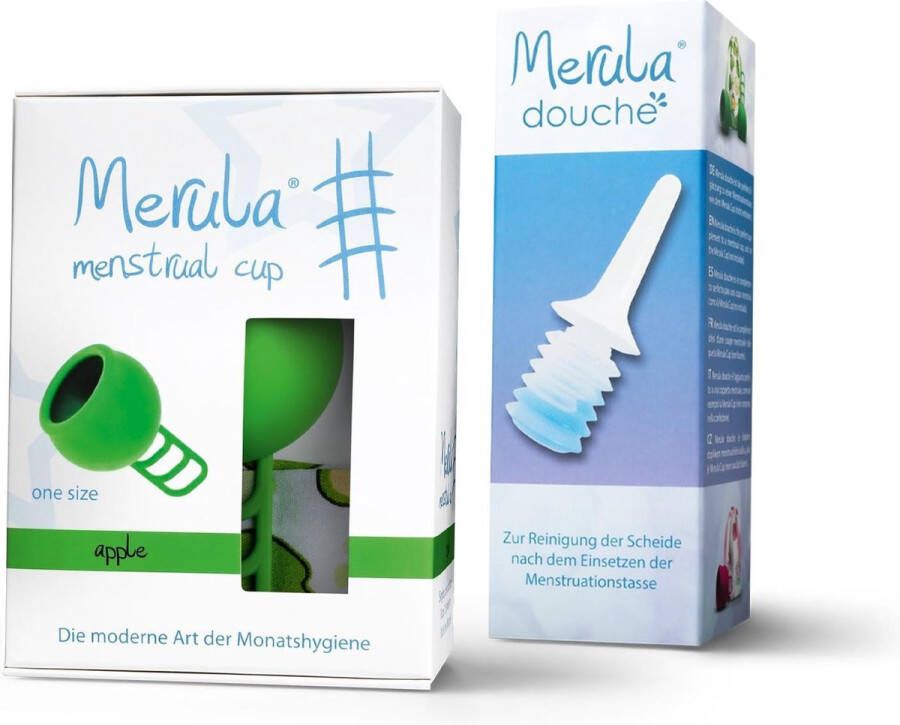 Merula menstruatie cup + douche apple groen