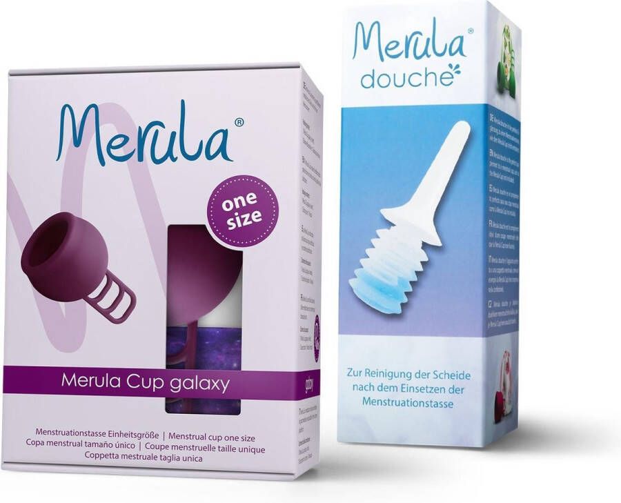 Merula menstruatie cup incl douche galaxy paars