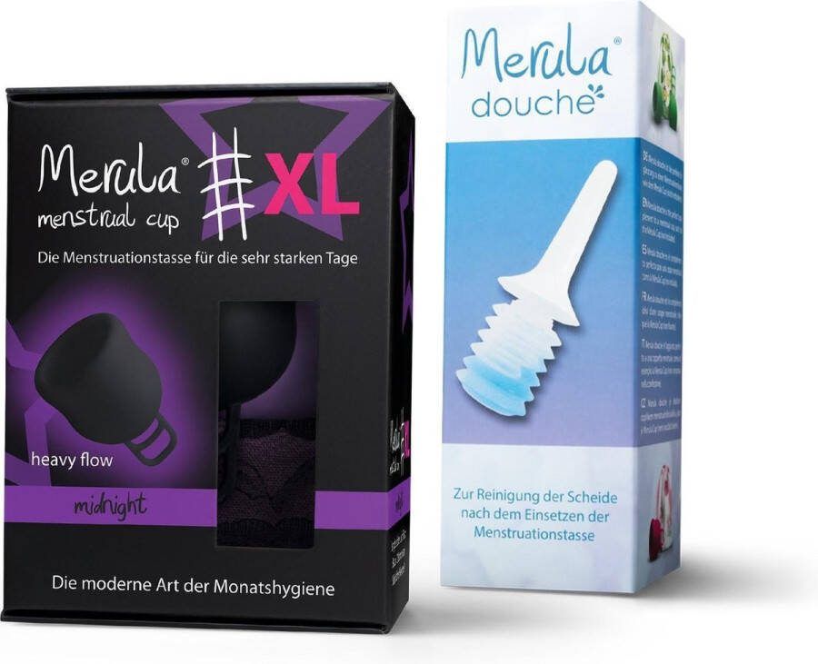 Merula menstruatie cup XL + douche midnight zwart